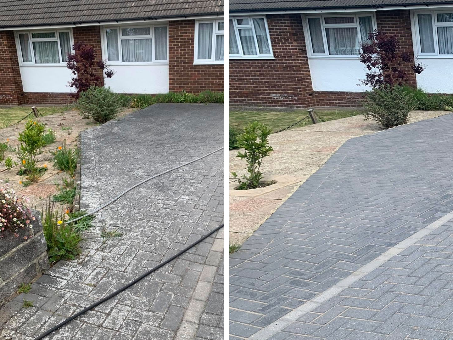 Driveways & Patios before treatment, Raw Power Exterior Cleaning