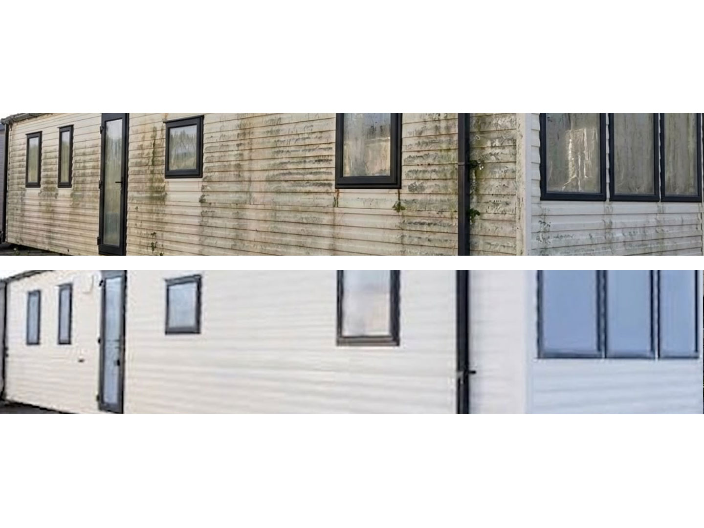 Mobile Home Exterior Cleaning before treatment, Raw Power Exterior Cleaning