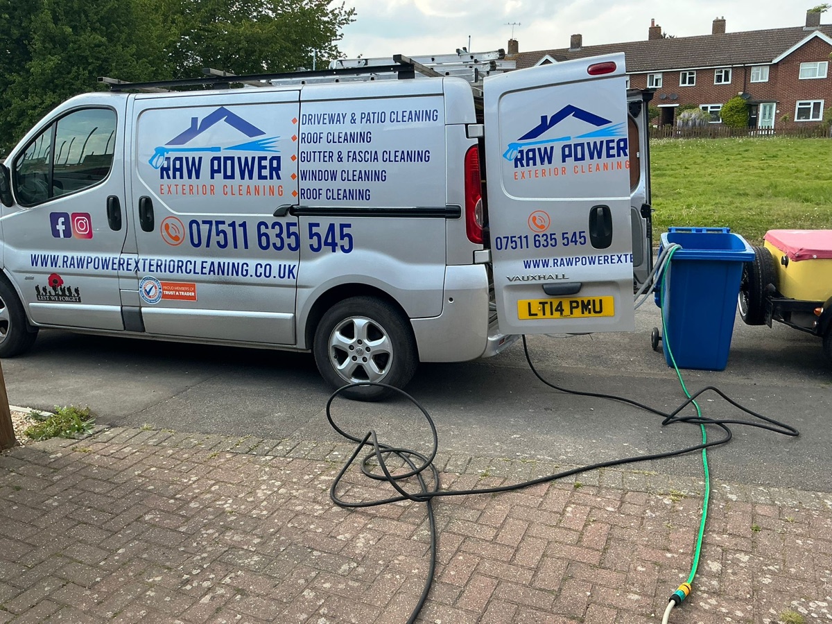 Raw Power Exterior Cleaning van, fully equipped for professional exterior cleaning across Kent, Sussex and Surrey