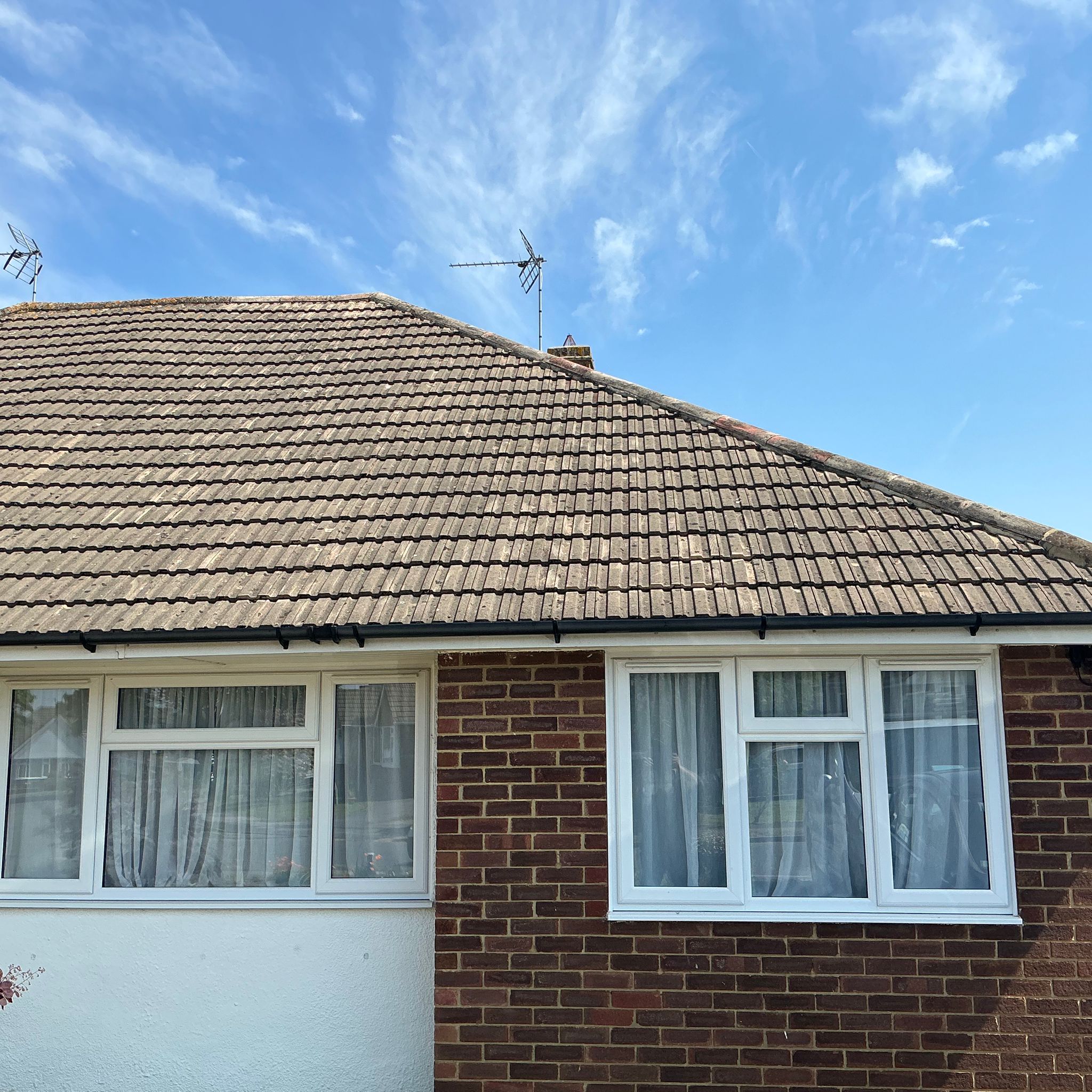 Roof Cleaning before treatment, Raw Power Exterior Cleaning